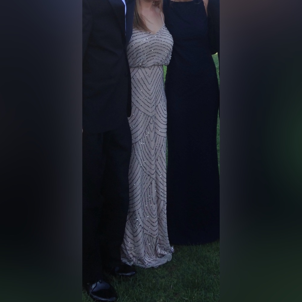 Adrianna Papell Women's Long Beaded Blouson Gown